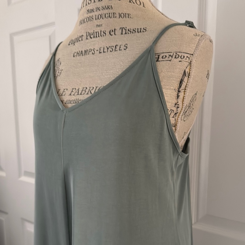 Mystree Sage Green V-Neck Wide-Leg Jumpsuit
